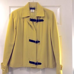 Women’s Neon Green Jacket with Black Buttons